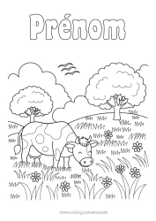 Coloriage à personnaliser Animal Vache Animaux de la ferme