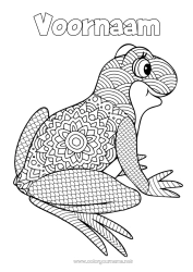 Gratis kleurplaat Mandala Kikker Dier Complex Kleurplaten Zentangle Zeedieren