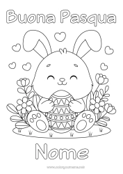 Disegno gratuito Kawaii Coniglio Animale Uova di Pasqua Pasqua Animali della foresta