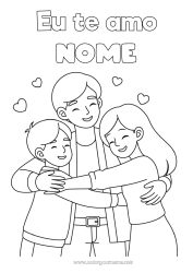 Desenho para personalizar Papai Menina Menino Criança Mensagem de 