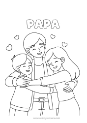 Kinder-Malvorlage Papa Mädchen Junge Kind 