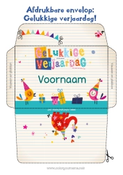Gratis tekening Verjaardag Envelop Verjaardag (Frans) Bericht Afdrukbare enveloppen