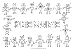 Pagină de colorat personalizată Robot