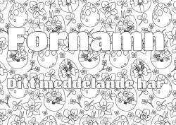 Gratis färgläggning Blommor Vår Utsmyckat namn Påskägg Påsk Påskliljor Dekorativ bakgrund