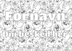 Gratis farvelægning Blomster Forår Dekoreret navn Påskeæg Påske Påskeliljer Dekorativ baggrund