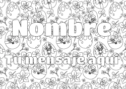 Colorear gratis Flores Primavera Nombre decorado Huevos de Pascua Pascua de Resurrección Narcisos Fondo decorativo