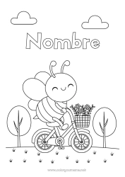 Dibujo libre Primavera Vehículos Animales Abeja Dibujos fáciles para colorear Bicicleta Insectos Vehículos de dos ruedas