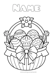 Free coloring Easter eggs Easter Basket
