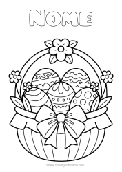 Desenho para personalizar Ovos de Páscoa Páscoa Cesta