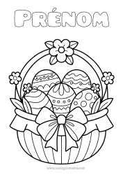 Coloriage à personnaliser Oeufs de Pâques Pâques Panier