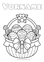 Kostenlose Malvorlage Ostereier Ostern Korb
