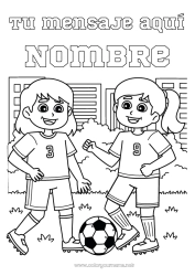 Colorear gratis Fútbol Balón de fútbol Sport Deportes en equipo Fútbol femenino Jugador de fútbol