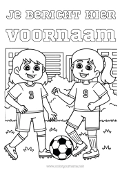 Kleurplaat aanpassen Voetbal Voetbal Sport Teamsporten Vrouwenvoetbal Voetballer voetbalster