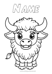 Free colouring Cute Animal Other animals of the world Bison