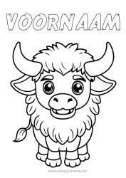 Gratis kleurplaat Kawaii Dier Andere dieren van de wereld Bizon