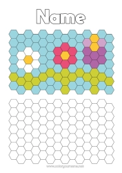 Free colouring Flowers Spring Children's activities Symmetry Colouring with template