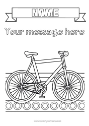 Free colouring Vehicles Bicycle Two-wheeled vehicles