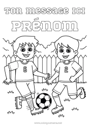 Coloriage à personnaliser Football Ballon de foot Sport Sports d'équipe Footballeur footballeuse