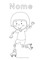 Desenho grátis Esporte Menino Rolo Capacete