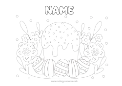 Free colouring Cake Easter eggs Easter