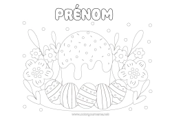 Dessin gratuit Gâteau Oeufs de Pâques Pâques