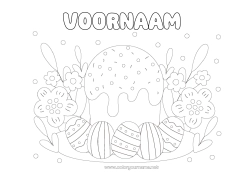 Gratis tekening Taart Paaseieren Pasen
