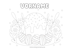 Kostenlose Malvorlage Kuchen Ostereier Ostern