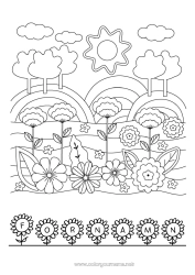 Gratis färgläggning Blommor Vår Sol