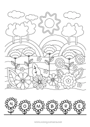 Colorear gratis Flores Primavera Sol