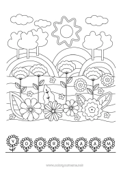 Gratis tekening Bloemen Lente Zon