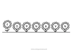 Gratis fargelegging Blomster Dekorert navn