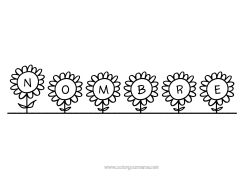 Dibujo libre Flores Nombre decorado