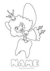 Free colouring Milk tooth Little Mouse Tooth Fairy