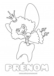 Coloriage gratuit Dent de lait Petite Souris Fée des dents