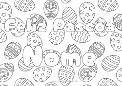 Desenho para personalizar Nome decorado Ovos de Páscoa Páscoa 