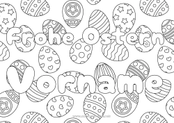 Kostenlose Malvorlage Dekorierter Name Ostereier Ostern 