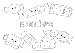 Colorear gratis Caramelos Kawaii Golosinas