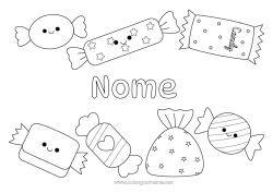 Desenho para personalizar Doces Kawaii Guloseimas, doces