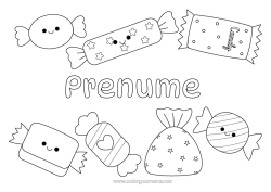 Pagină de colorat personalizată Bomboane Drăguț Dulciuri, bunătăți