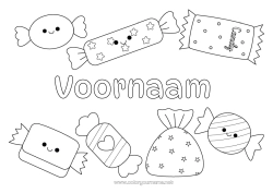 Kleurplaat aanpassen Snoepjes Kawaii Lekkernijen, zoetigheden