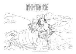 Dibujo libre Vehículos Barco Vehículos marítimos Vikingo Mujer