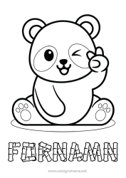 Gratis färgläggning Söt Djur Panda Lätta målarbilder Andra djur i världen