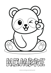 Colorear gratis Kawaii Animales Panda Dibujos fáciles para colorear Otros animales del mundo