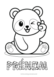 Coloriage gratuit Kawaii Animal Panda Coloriages faciles Autres animaux du monde