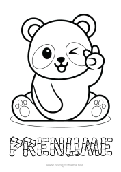 Pagină de colorat gratuită Drăguț Animal Panda Desene de colorat ușoare Alte animale din lume