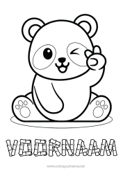 Gratis kleurplaat Kawaii Dier Panda Eenvoudige kleurplaten Andere dieren van de wereld