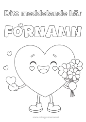 Gratis färgläggning Blommor Hjärta Jag älskar dig. Barnvakt Bukett