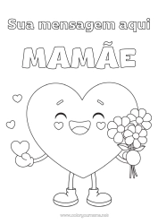 Desenho grátis Flores Coração Eu te amo Babá Buquê