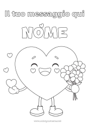 Colorazione gratuita Fiori Cuore Ti amo Tata Mazzo