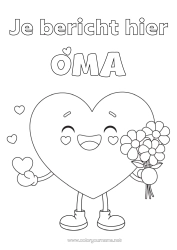Gratis kleurplaat Bloemen Hart Ik hou van jou Oppas Boeket